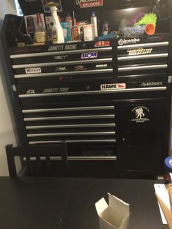 52 in 2 piece rolling toolbox full of tools