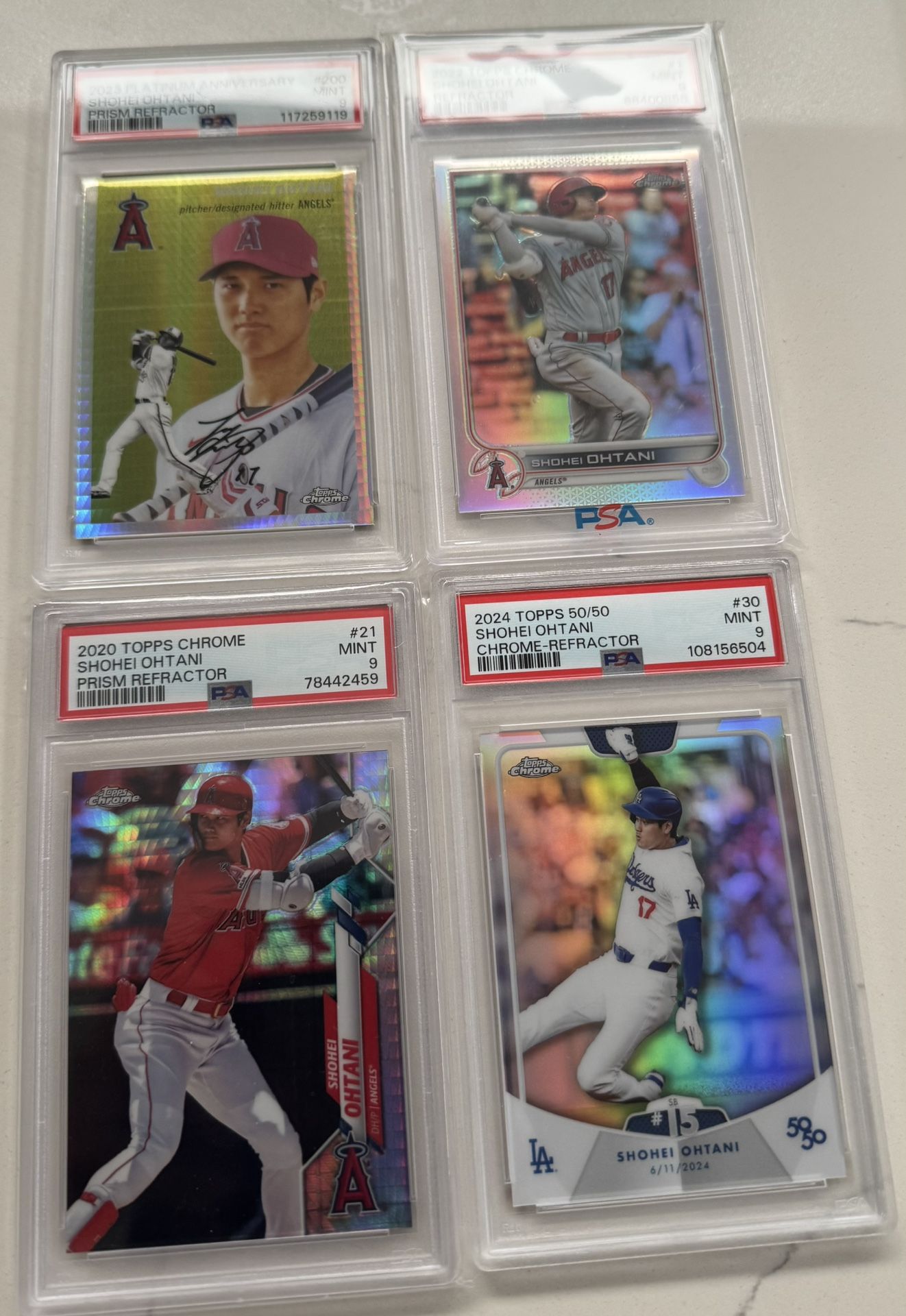 Shohei Ohtani refractor cards ($75/each)