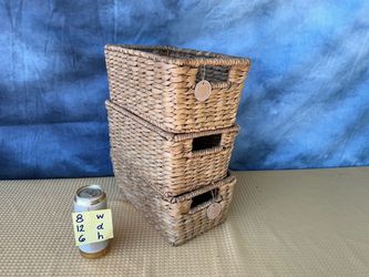 Set of FOUR Pottery Barn woven seagrass baskets - 3 in photos but all four available