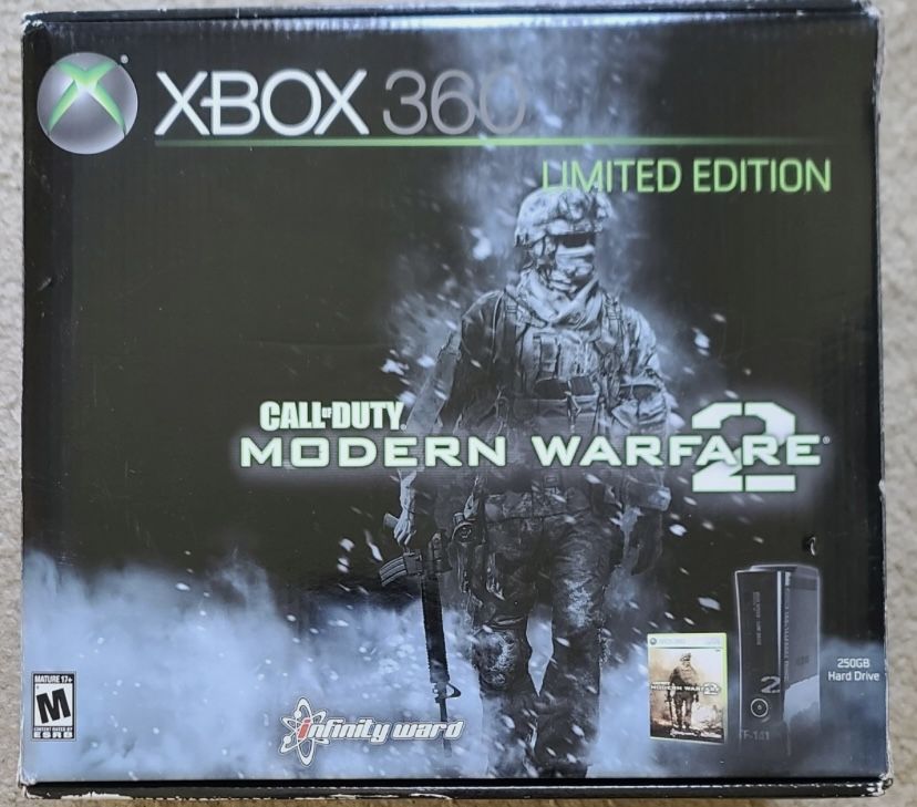 Xbox 360 Limited Edition Console  Rare COD MW2 Edition 