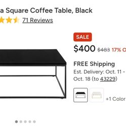 Teresa Square Coffee Table New!