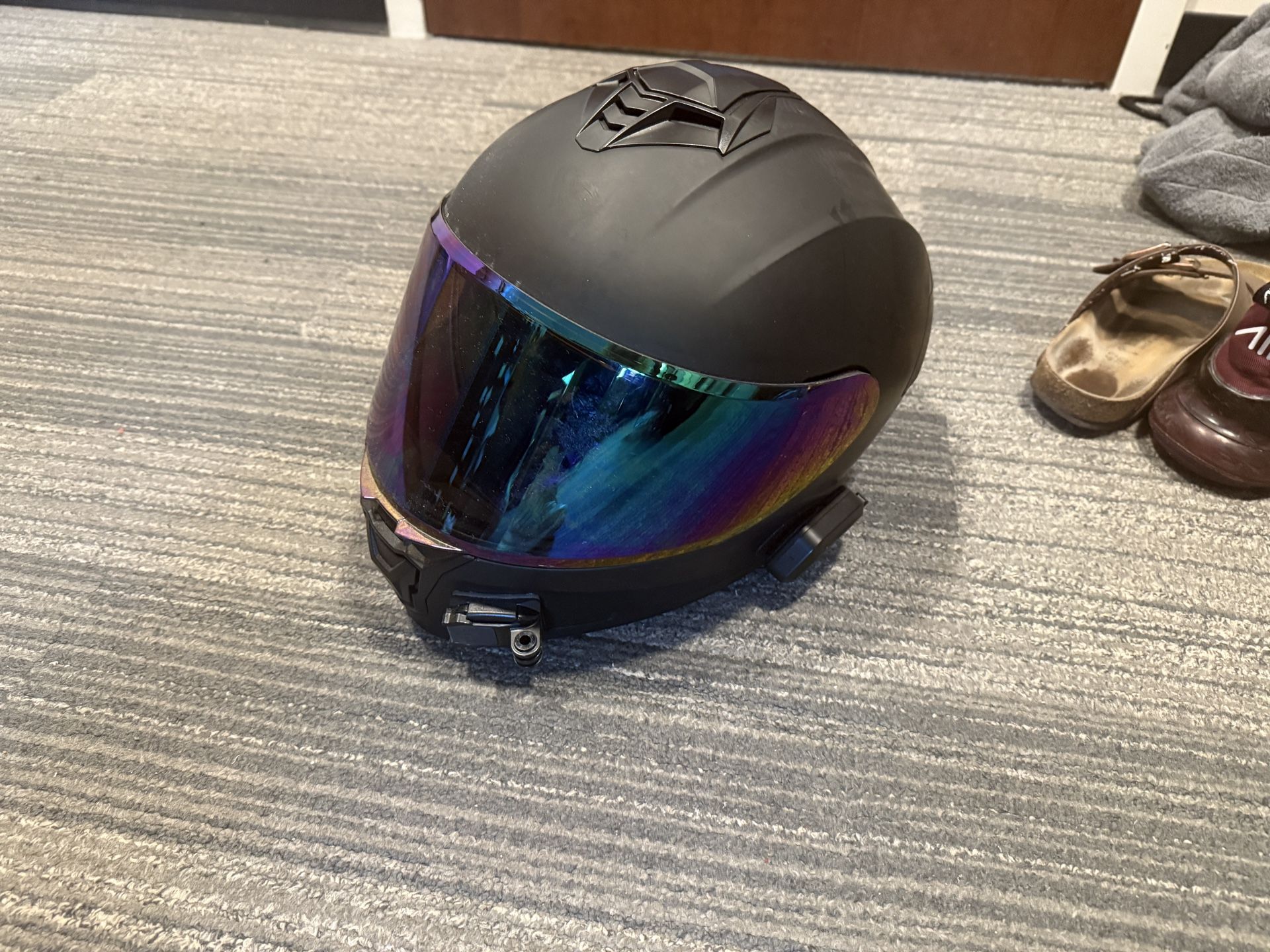 AuBoa Motorcycle Helmet With Comms Set