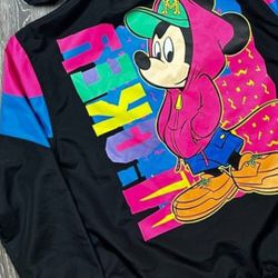 **NEW** Disney Vintage 90s Style Mickey Mouse Windbreaker Jacket Hoodie.  