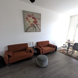 2 Loveseats Sold As Set 