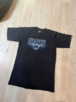 Vintage Cool Black and Blue Harley Davidson Tee