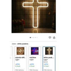 LED Neon Sign for Wall Decor Cross Neon Sign 