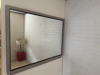 Large Wall Mirror with Wooden Frame