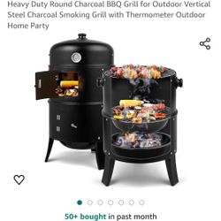 VingLI 18 Inch Multi Layer Charcoal BbQ Smoker Grill 