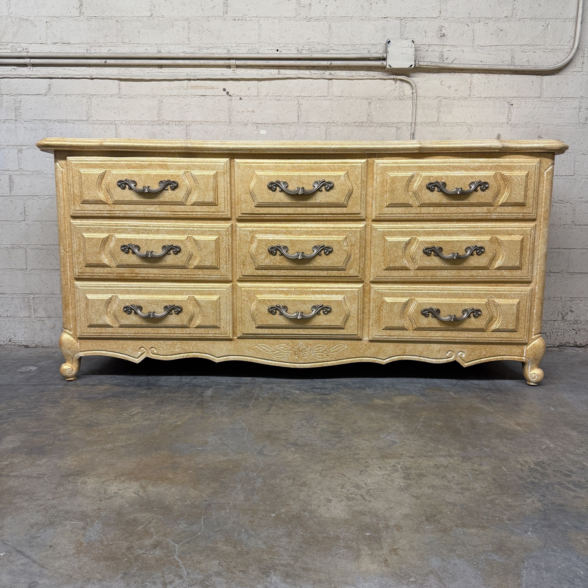 Delivery is available vintage solid wood dresser with 9 storage drawers $590 OBO!