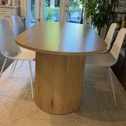Anirudha 79” Oval Oakwood Dining Table 