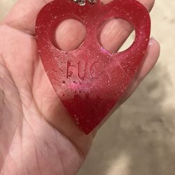 Handmade Resin Heart Keychain 