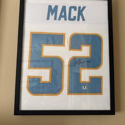 Khalil Mack #52 Los Angeles Chargers Signed Custom Framed Jersey