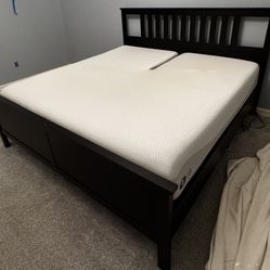 IKEA HEMNES KING BED FRAME (BLACK-BROWN)