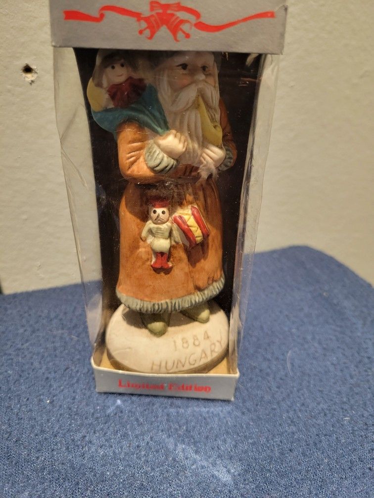 1884 Hungary Porcelain Santa Ornament