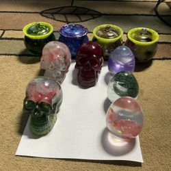 Epoxy Resin Flower Skulls And Jars