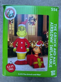 Grinch and max inflatable with lights