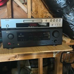 Denon receiver, tuner, and Denon DVD player