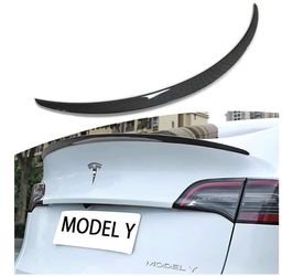 Tesla Model Y Rear Spoiler Wings ABS for 2020-2024 Tesla Model Y Trunk Lip Tail Wing Rear Trunk Lid (OEM Spoiler, Carbon Fiber)