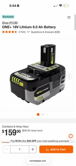 Ryobi High Performance Battery