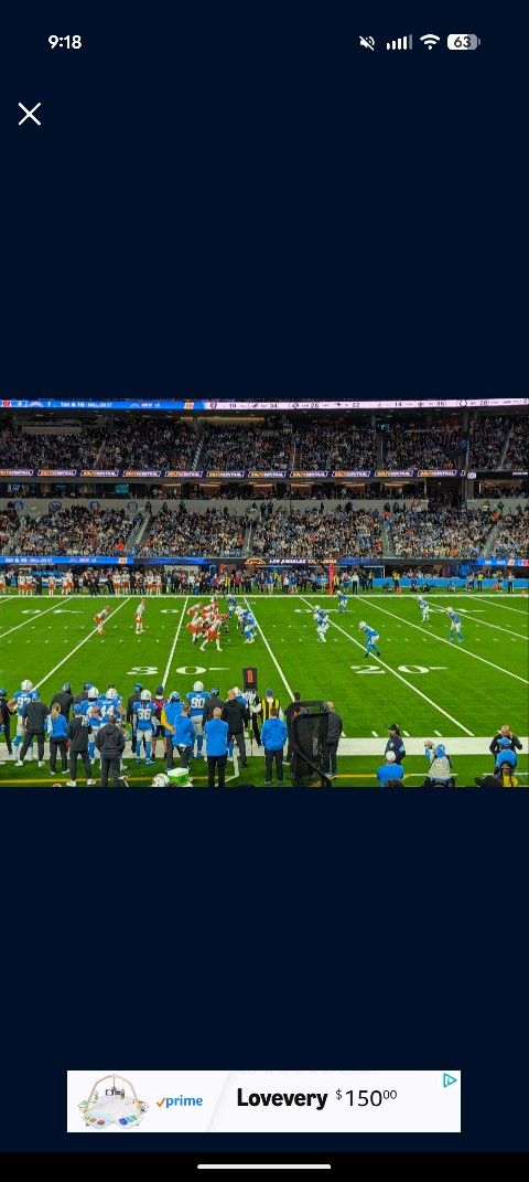 Chargers Vs Raiders - SoFI Stadium - Two (2) Club Level Tickets 