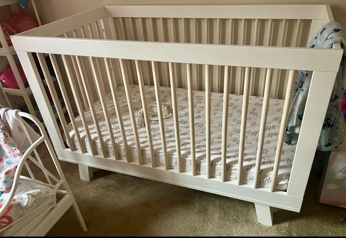 Gently Used White Baby Crib & Mattress