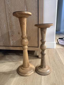 solid wood candle holders