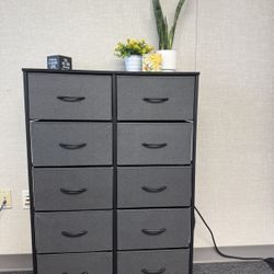 Dresser with 6 Drawers Black/Gray
