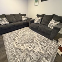 2 Blue Gray Couches For Sale 