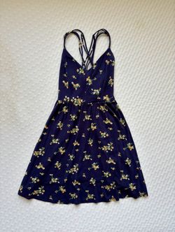 Forever 21 Navy Floral Strappy A-line Dress Size M