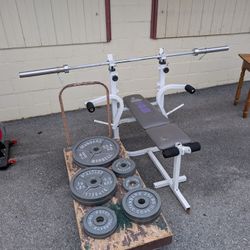 Weider Bench & Bar Plus 250lbs+ of Weight Plates