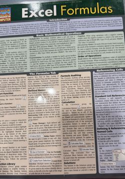 Microsoft Excel Formulas Quick Study Guide