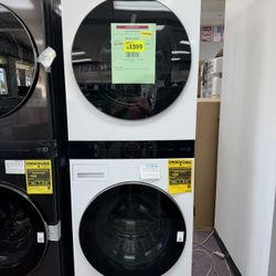 LG Single Unit Front Load WashTower with Center Control 4.5 cu. ft. Washer and 7.4 cu. ft. Electric Dryer