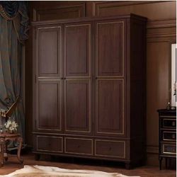Brown 3-Door Big Wardrobe Armoires with Hanging Rod 3-Drawers Storage Shelves (78.7 in. H x 63 in. W x 18.9 in. 