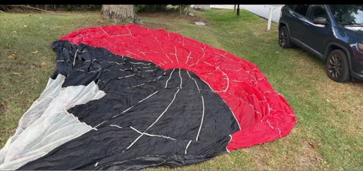 Paraglider / Parachute Canopy Red and Black