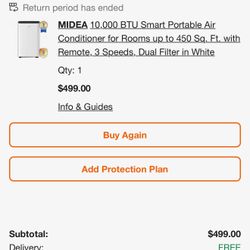 Midea 10,000 BTU Smart, Portable Air Conditioner AC