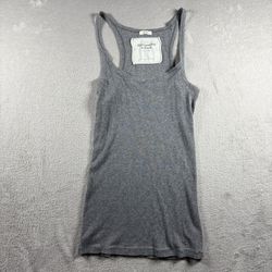 Vintage Abercrombie & Fitch Women's Size Large Gray Stretch Tank Top Y2K #2101