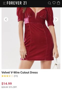 Velvet V-Wire Cutout Dress/Size:S/$10