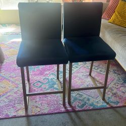 Blue Velvet Counter Height Chairs