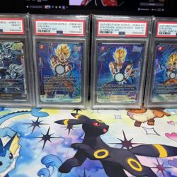 Dragon Ball Fusion World FB08-121,007,012,121 Sequential Set PSA 10 (For all 4)