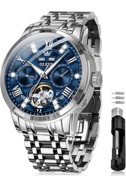 OLEVS Automatic Watches for Men Self Winding Mechanical Skeleton Luxury