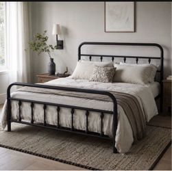 NEW  Black Metal Bed Frame **still in box