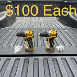 DEWALT ATOMIC 20-Volt MAX Brushless Cordless 1/2 in. Hammer Drill (Tool-Only) **2 Available, $100 Each** 