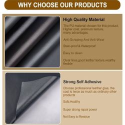 Leather Patches for Furniture,Self Adhesive Leather Repair Patch,Leather Patch Tape kit for Sofa,Car Motorcycle Seat ,Loveseat (Drk Brown , 17"x 30"(F