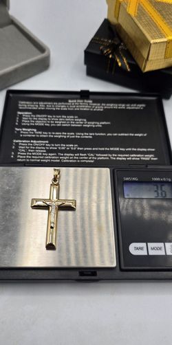 14kt Gold Two Tone Cross Pendant Dije De Cruz Dos Oros 14kt
