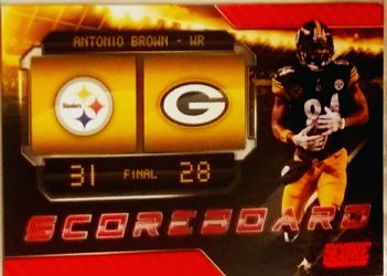 2018 Red Parallel PANINI Scoreboard Antonio Brown card 11