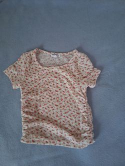 Eyeshadow girls White and pink floral cinched top