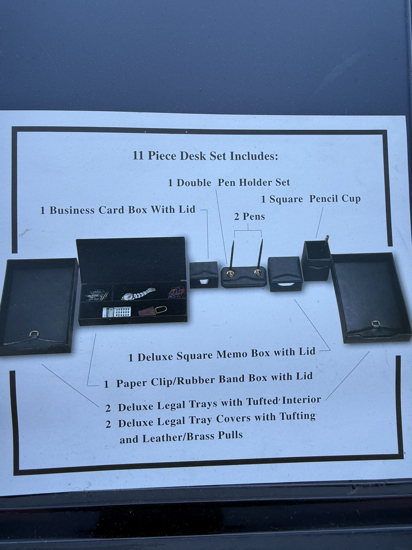 Leather Office Desk Set