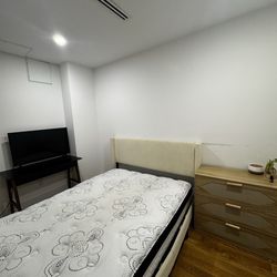 Queen size bed and mattress