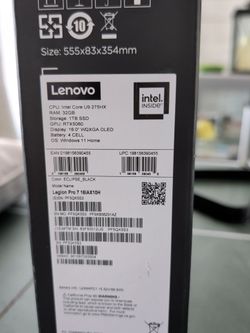 Lenovo Legion Pro 7 Eclipse Black 16 in OLED. Intel Core Ultra 9 275HX Rtx 5080 1TB SSD