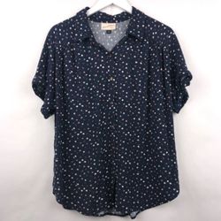 Universal Thread Small Floral Print Soft Button Up Blouse